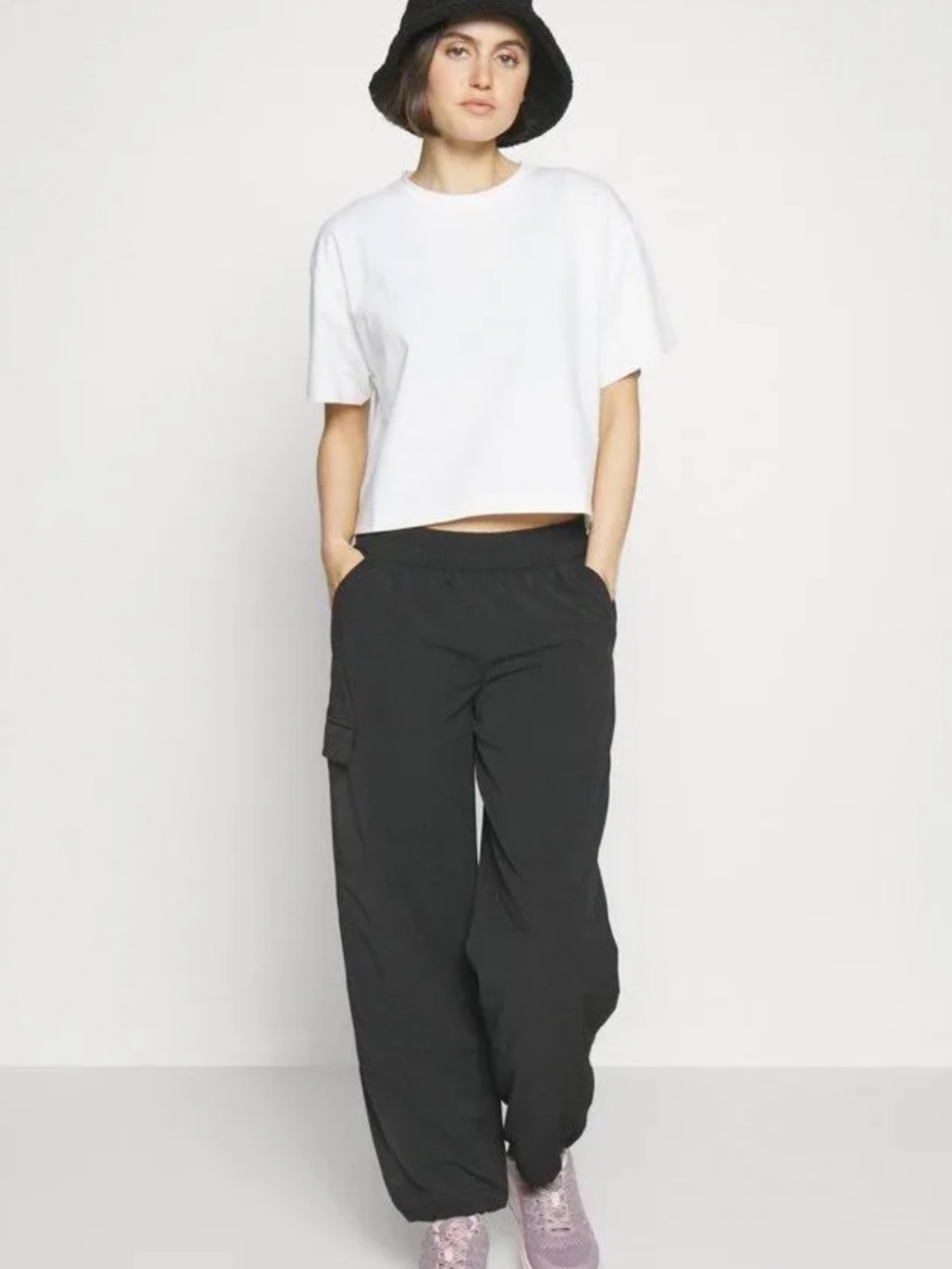 Athleta Effortless Crop Tee Women's Size Large Oversized White Casual Top